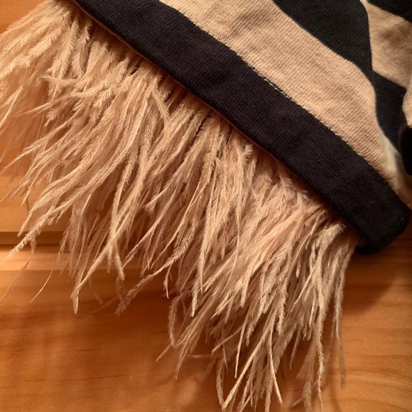 J.Crew Mariner striped jersey cropped boatneck T-shirt with feathers NWT!!! - Picture 3 of 6